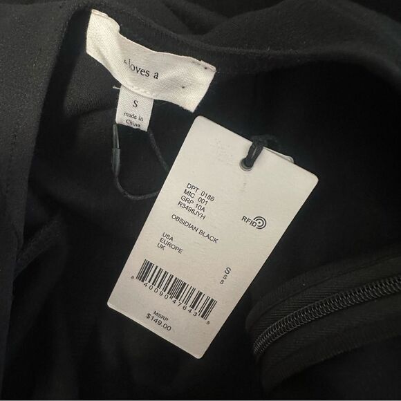 New! a loves a Black Dress With Puff Sleeves Sz S - Picture 7 of 8